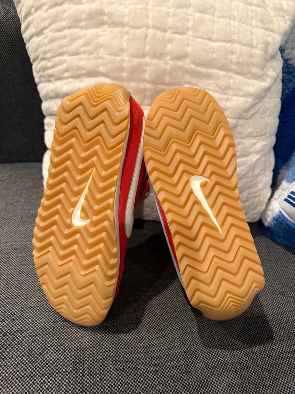Nike Women's Red White Retro Runner Sneakers - Picture 4 of 5